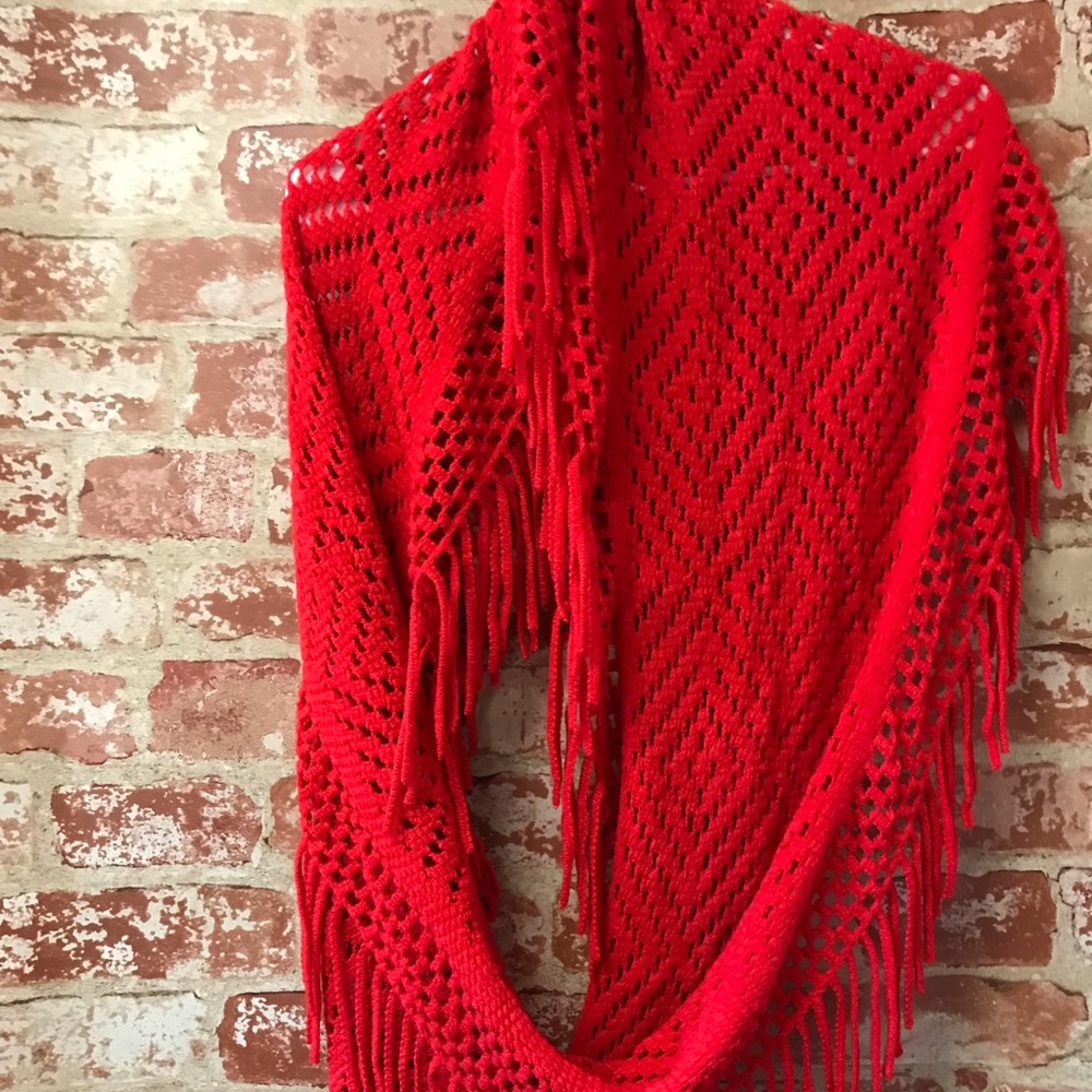 women’s warm knitted cowl neck long tassels scarf
